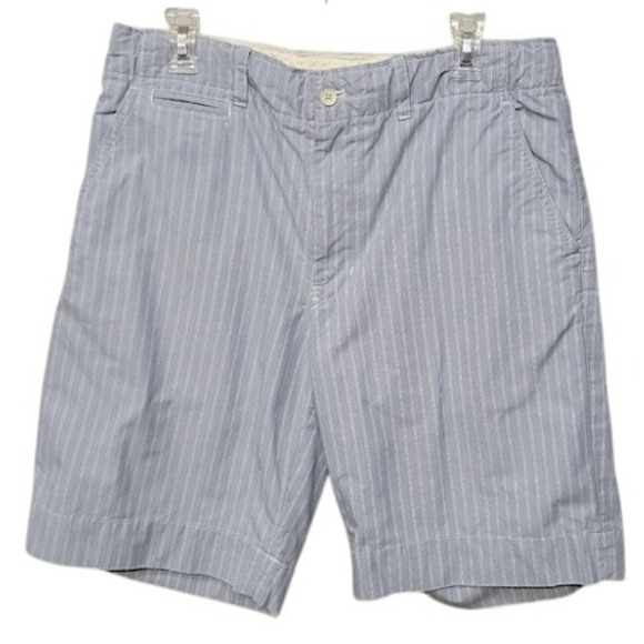 Vintage 90 Polo Ralph Lauren Shorts Men Size 32 Blue Pinstripe 10" Inseam Preppy - Picture 1 of 10